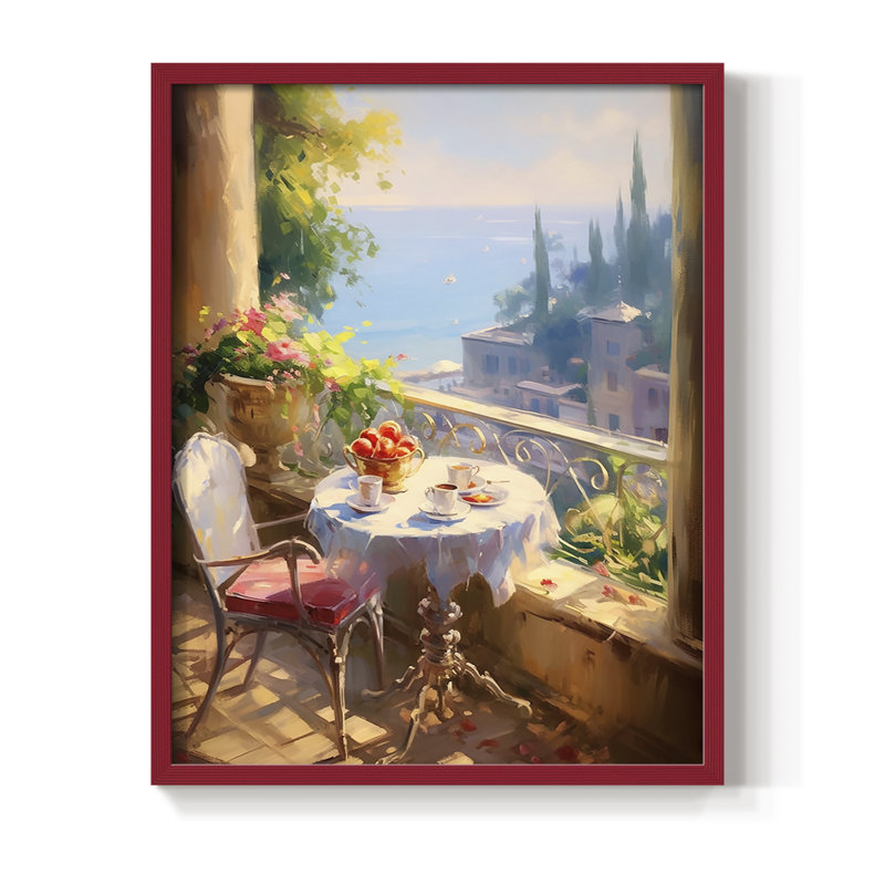 Reproduction encadrée FLORAL Series DCCXLII - bois massif, H 11 po x l 9 po, Rouge