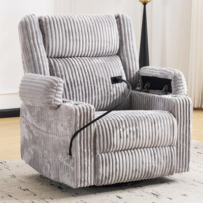  Power Recliner Chair With Massage And Heat,swivel Rocker Recliner Chair For Adults With Arm Storage,phone Stand