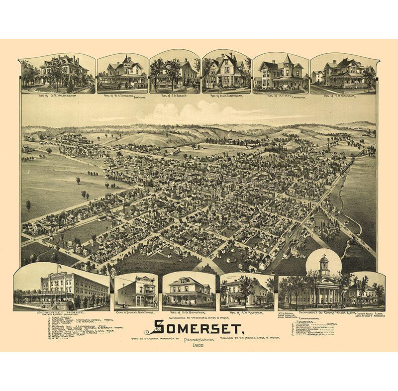 Art sur toile tendue Lark Manor ™ Fowler Gallery, Somerset Pennsylvania, Fowler 1900, H 36 po x l 45 po