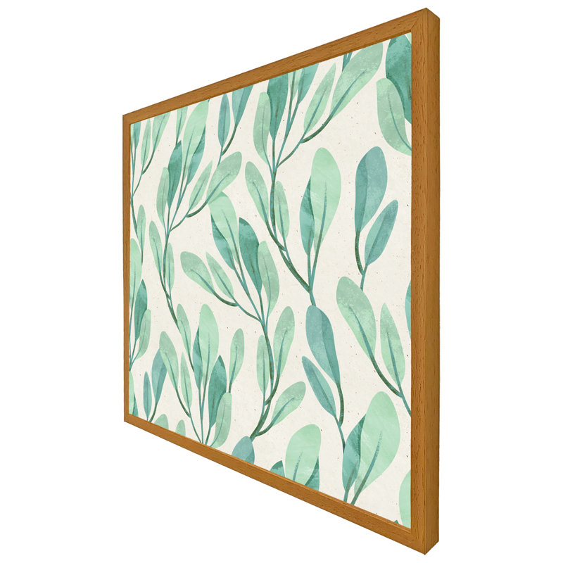Aaylie Watercolour Botanical - Single Picture Frame Print, 51cm H x 51cm W x 4cm D, Oak