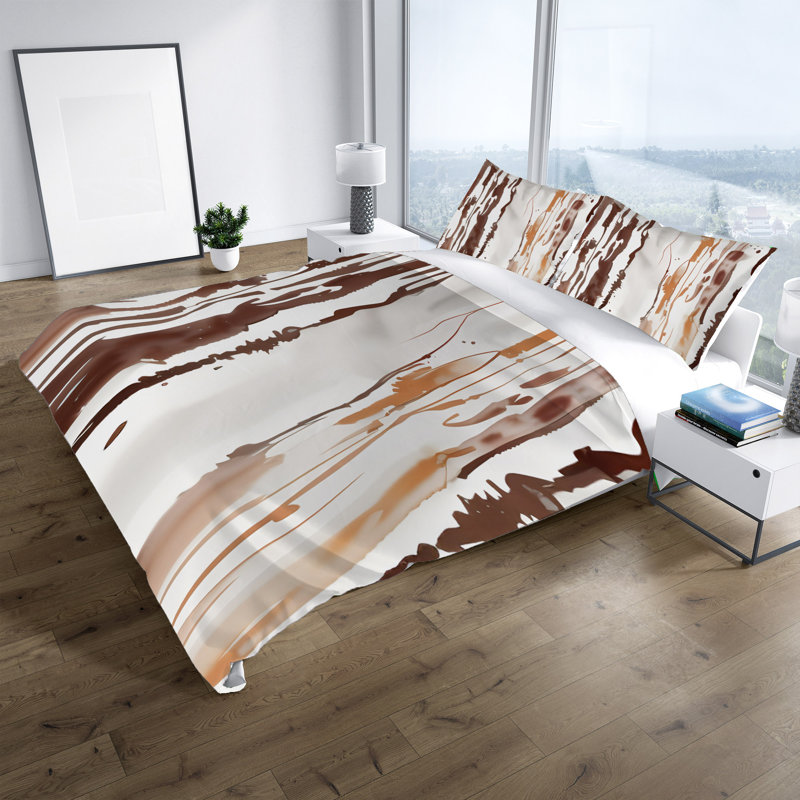 Polyester Abstract Duvet Cover, Queen Duvet Cover + 2 Queen Shams