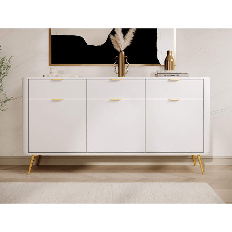 Oval 163.5cm Sideboard, White