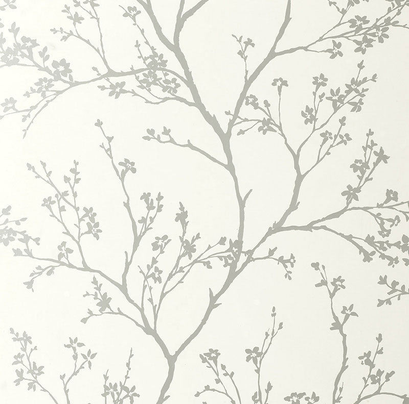 Twiggy Wallpaper, Silver/Beige