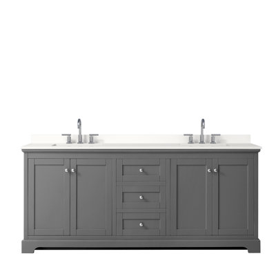 Meuble-lavabo double autoportant avec plateau Avery