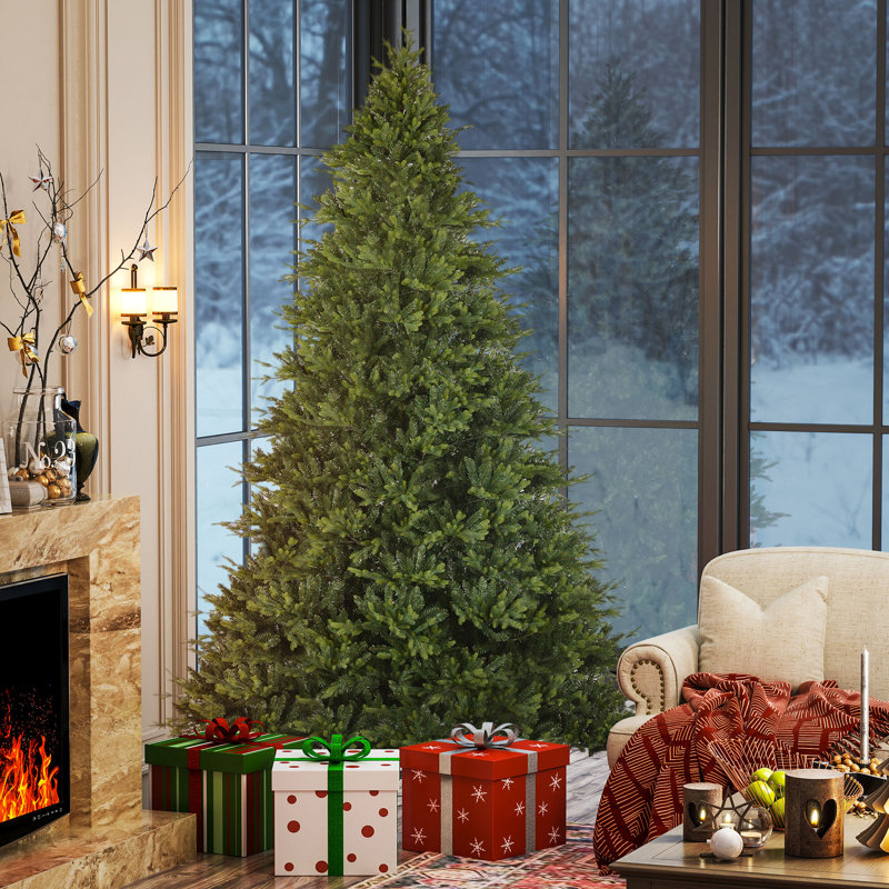 12 Ft Hinged Artificial Christmas Tree, Easy Assembly, Green
