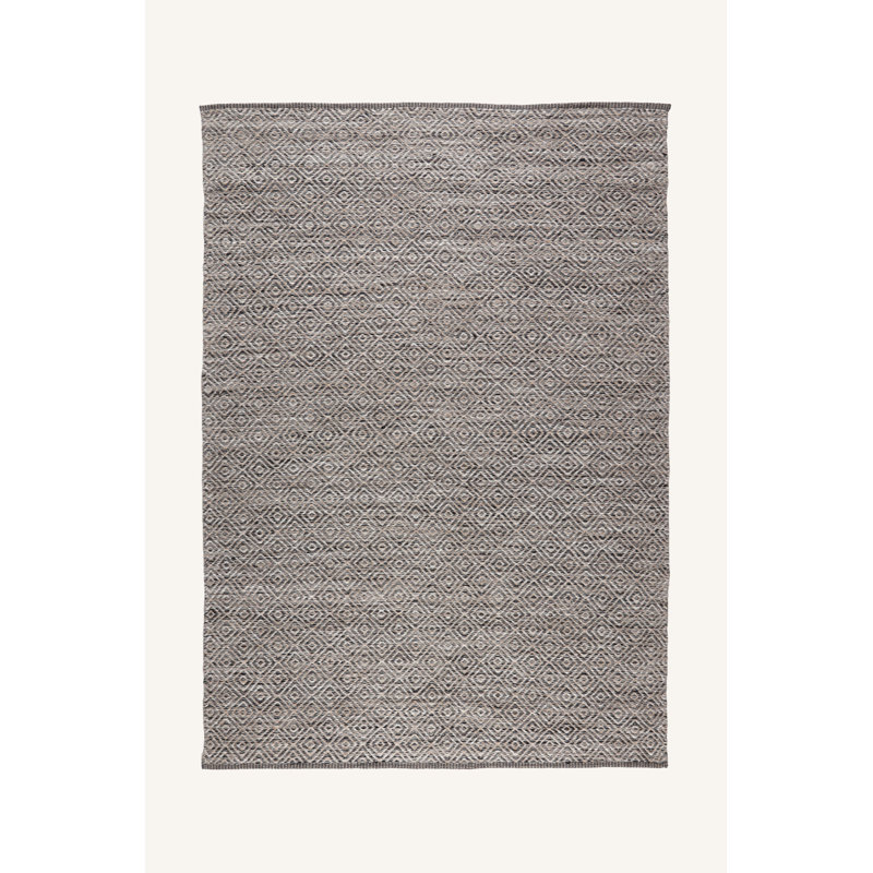Kelson Flatweave Wool Grey Rug, Runner 80 x 200cm