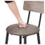 Ensemble de 2 tabourets de bar ronds gris avec dossier et tablette inférieure