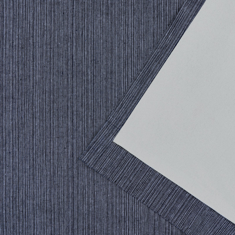 Lauren Ralph Lauren - Mélange de coton / lin épais occultant avec doublure à passants et passe-tringle, Bleu, 54 po x 63 po