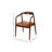 Jada Teak Wood Handmade Rounded Brown Dining Chair with Leather Cushion