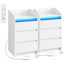 Bedside Tables Set of 2 with 3 Drawers, Bedside Cabinet, Side Table with Charging Station and LED, 2 AC and 2 USB Ports, Nightstand for Bedroom, Living Room, End table -448579734