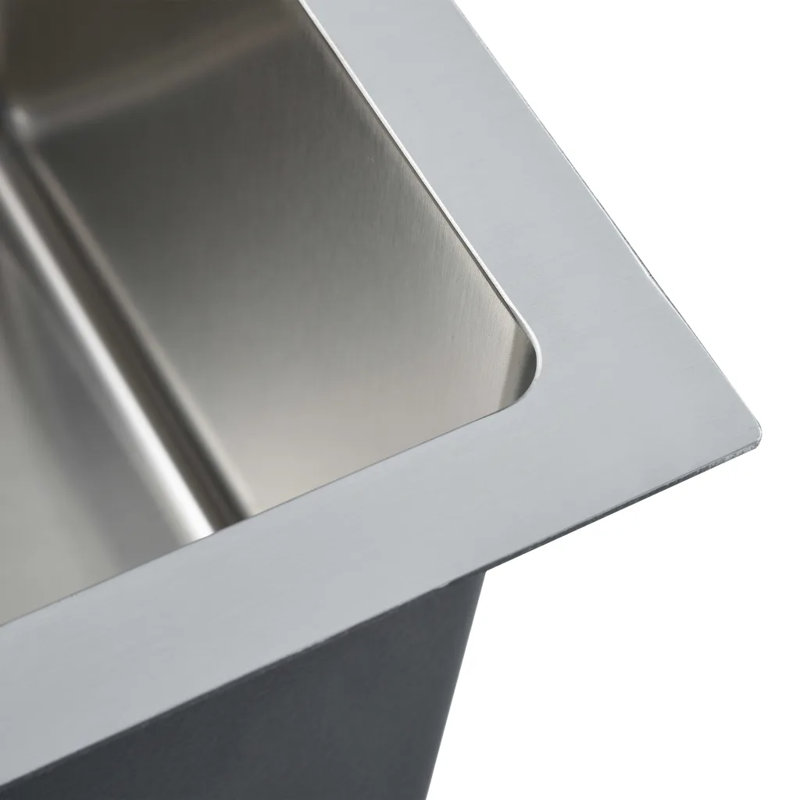 Belfry Kitchen Morwenna 440mm W Stainless Steel Kitchen Sink with 1 Faucet Hole, Silver