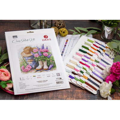 Trousse de broderie au point de croix compté « Décoration de jardin » de Luca-S B7036L
