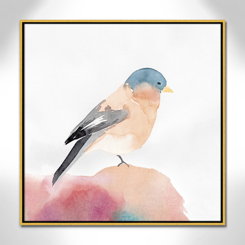 Chickadee I par Isabelle Z - reproduction d'art, Toile encadrée d'or, Pas de tapis, H 31,5 po x l 31,5 po x P 2 po