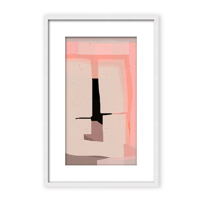 Abstract Phase 1 by  - Picture Frame Painting on Paper, 48" H x 32" W x 2.375" D, Framed Canvas, White
