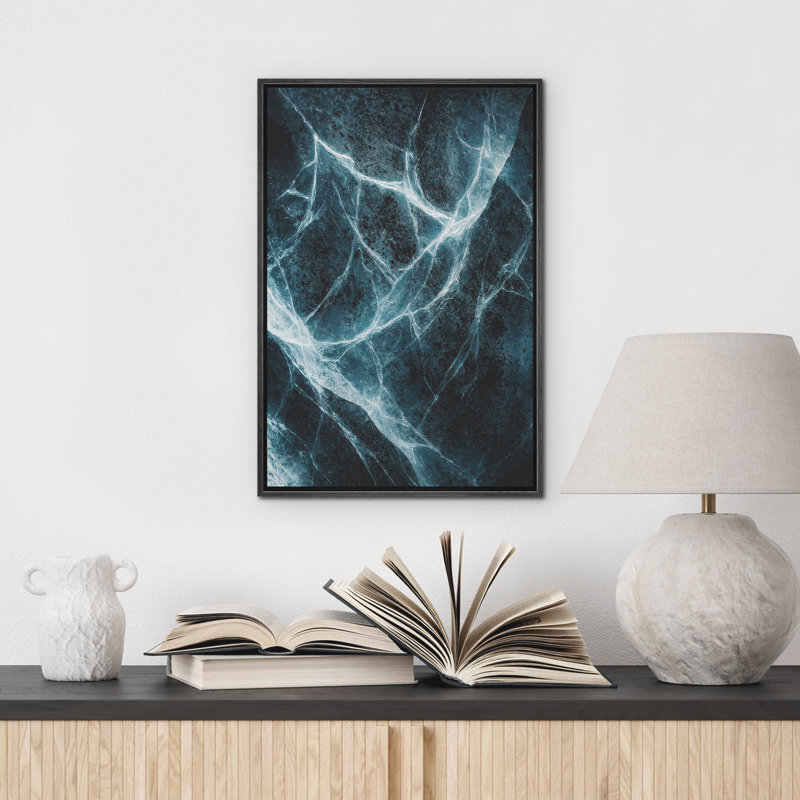 Neutral Abstract Wall Art Framed Canvas Print Bedroom Wall Decoration, Black, 24" H x 16" W