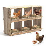 Effrem Chicken Nesting Boxes, Compartment Nest Box Wall Mount for Chickens, Easy Egg Collection
