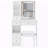 37" Makeup Vanity Desk With Sliding LED Mirror And Power Outlet – Lighted Vanity Table Set With Stool-72406960