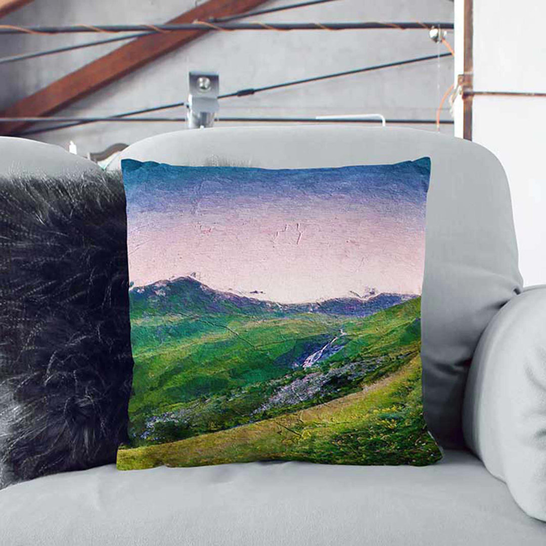 High Alpine Road in Austria Cushion with Filling