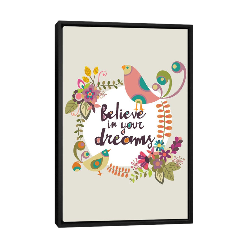 «Believe in Your Dreams», impression sur toile, H 26 po x l 18 po x P 1,5 po, Toile avec cadre noir