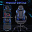 Ebern Designs Adjustable Reclining Ergonomic Faux Leather Swiveling PC & Racing Game Chair with Footrest-739421658