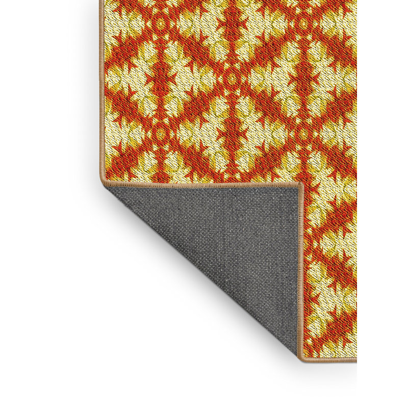Tapis jaune / orange Vo, Rectangle 2 pi x 3 pi
