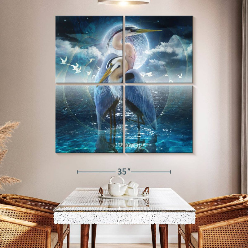Brampt Celestial Egrets II, 50" H x 50" W