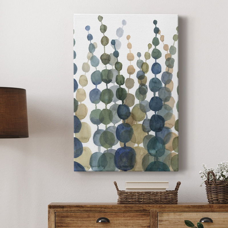 «Pompom Botanical II», peinture sur toile tendue, H 60 po x l 40 po x P 1 po