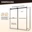 Cabine de douche à roulettes exposée sans cadre avec verre transparent l 68 po x H 76 po Belizzi