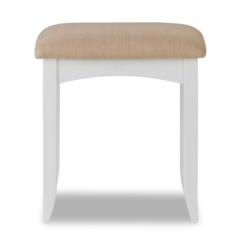 Solid Wood Accent Stool, White