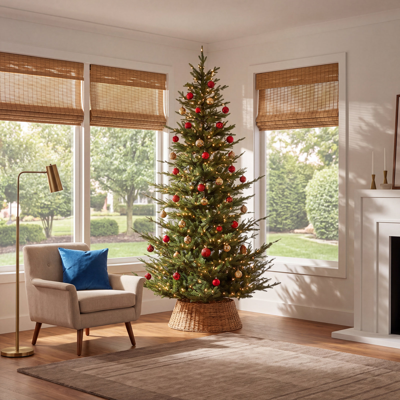 Lighted Artificial Fir Christmas Tree, 6.5' H