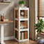 Bibliothèque de rangement rotative pliable à 3 niveaux à 360 degrés, base pivotante anti-rayures stable et panneaux translucides anti-poussière, bureau compact et peu encombrant, chambre à coucher