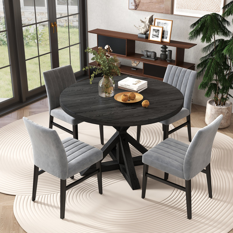 Lark Manor™ Delfida 5-Piece Round Dining Set,, Gray
