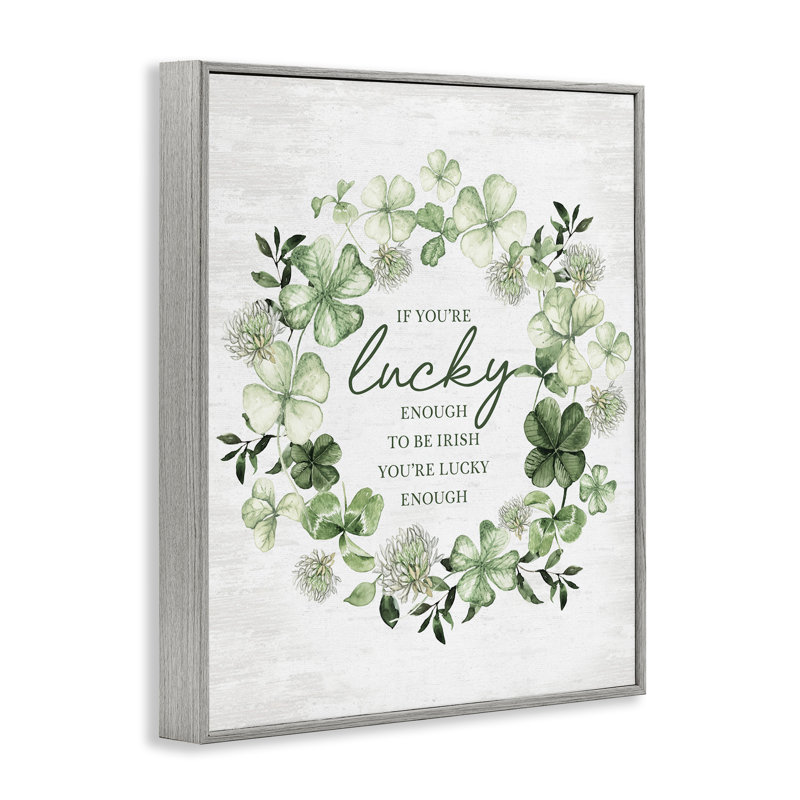 «Inspiring Lucky Wreath», art de la giclée encadrée par lettré et doublé, Estampe numérique Farmhouse, H 14 po x l 11 po
