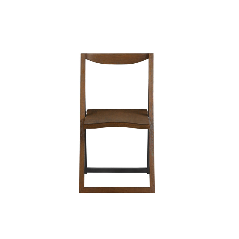 Sydney Chestnut Wire-Brush Finish Folding Chairs, Set of 2