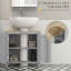 Armoire de rangement à piédestal, sous-lavabo, meuble-lavabo de salle de bain avec U et tablette interne réglable, gris
