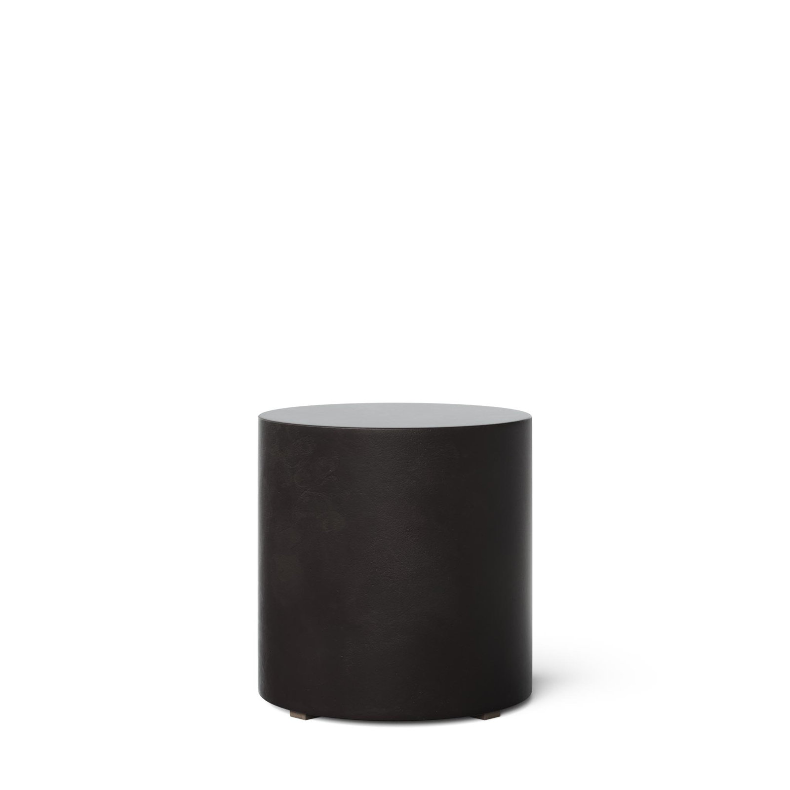 Concrete Pedestal End Table, Lava Brown, 15.75" H x 15.75" W x 15.75" D
