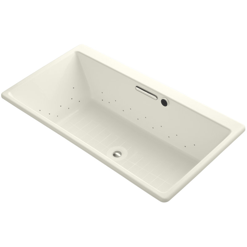 Rêve 67" x 36" Air Bathtub, Amande, Chrome poli