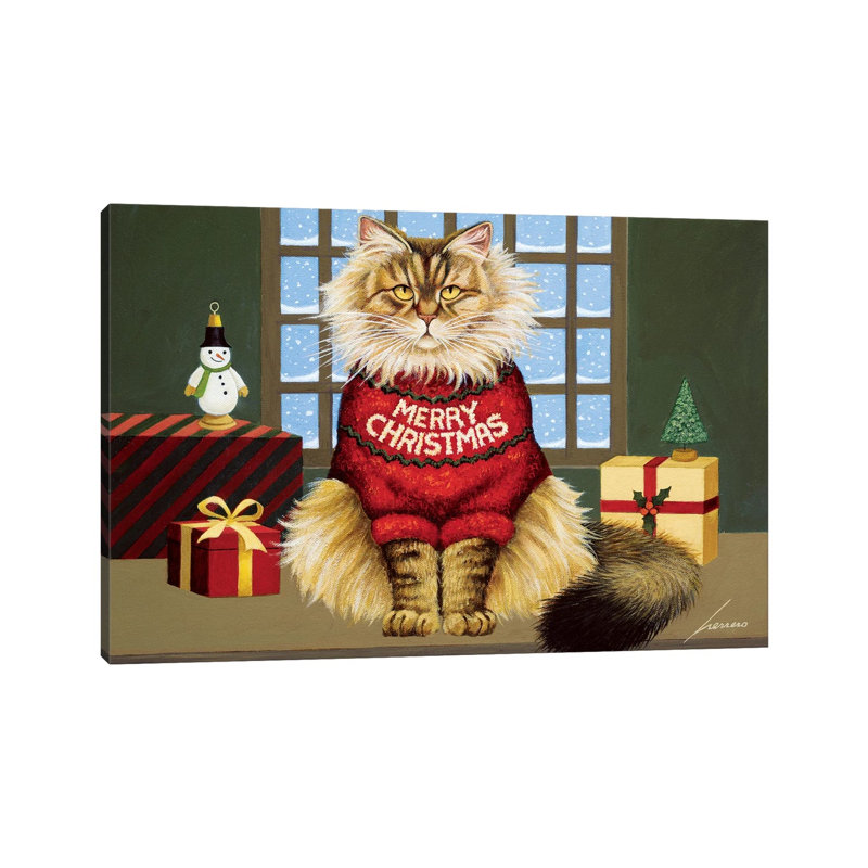 Squeekys Christmas by Lowell Herrero - Wrapped Canvas Painting, 20.32 cm H x 30.48 cm W