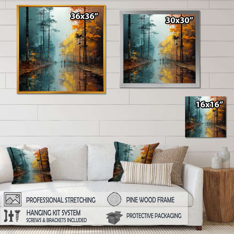 Autumn Forest Solitude sur toile, Toile tendue, H 36 po x l 36 po x P 1,5 po