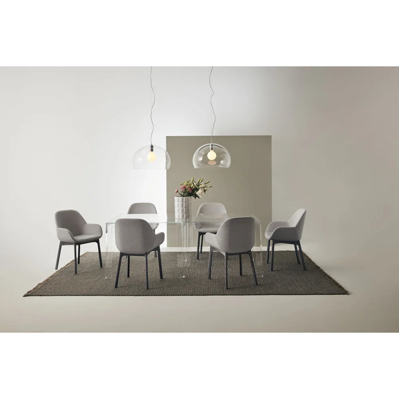 Clap Upholstered Arm Chair, Dark Gray, Taupe