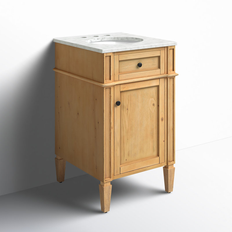 Ensemble de meuble-lavabo simple 21 po Rivers, Brun clair