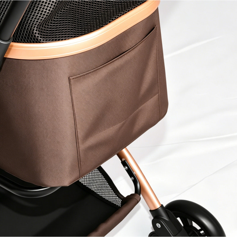 Pet Stroller for Dogs and Cats, Brown