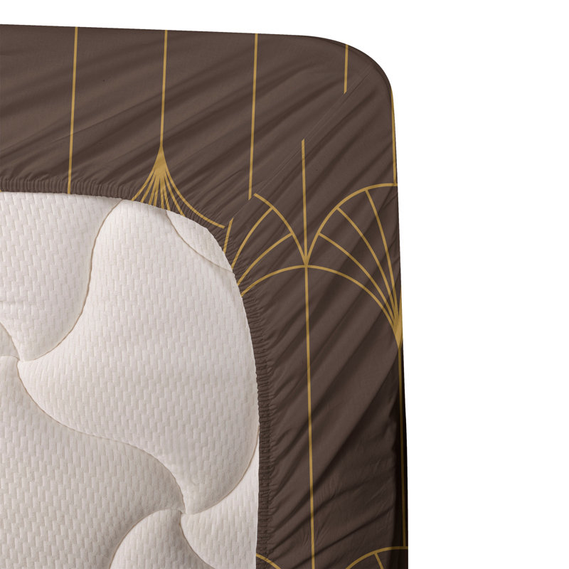 Ensemble de draps à motif de feuilles de palmier 4 pièces Ambesonne, Ensemble de draps pour lit simple TG avec 1 taie d