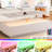Modern White Led Lights Coffee Table With 2 Storage Drawers - 47.2" Long Rectangular And Energy-545687512