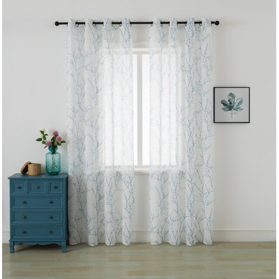 Mkenzi Polyester Semi-Sheer Gromments Curtain Pair