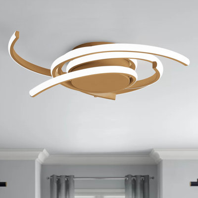 Doner 1 - Light 22.05'' Unique/Statement Modern Linear Dimmable White Light LED Flush Mount