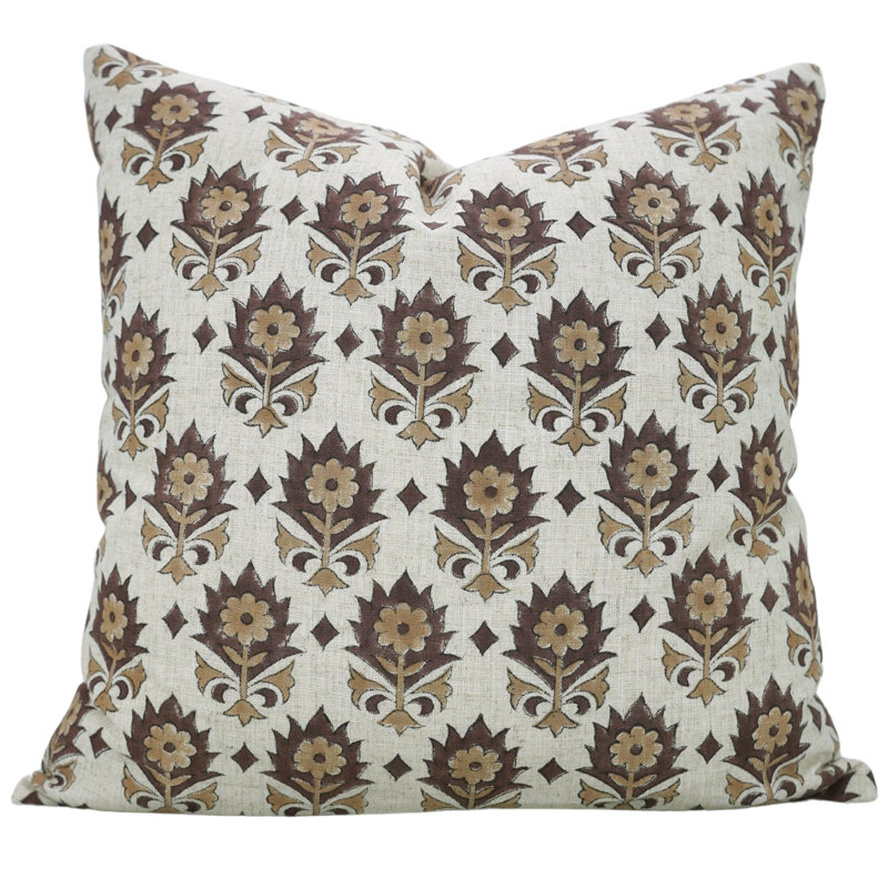 Housse de coussin en lin visqueux Fab divine, décor de maison de campagne Boho doux (Kusum), H 14 po x l 20 po
