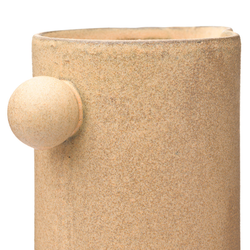 Hamon Stoneware Pitcher, 6.3" H x 3.8" W x 5.5" L, Light Brown