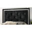 Lit double glamour à finition noire avec tête de lit à losanges et fabrication de chambre à coucher de style moderne en bois massif