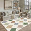 Tapis moderne lavable à losanges pour le salon avec envers antidérapant-129041384-129041388